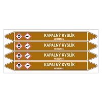 Značení potrubí, kapalný kyslík,4 ks, 250 × 26 mm